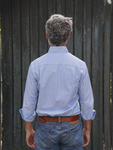 CAMISA ALGODÓN AZUL - CUELLO BOTÓN